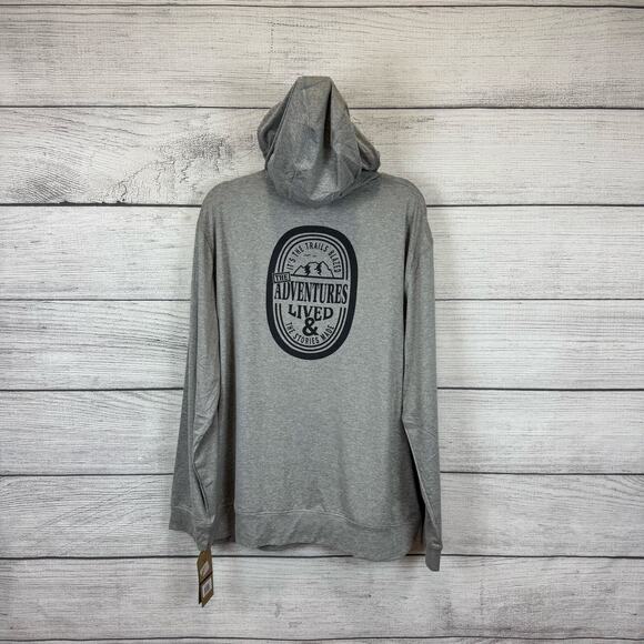 & Lore Men's Gray Adventure Outdoor Hooded Pullover Shirt Size XXL - Picture 10 of 11
